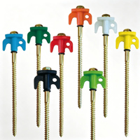 Piquets de tente galvanisés de 8 pouces à visser avec tête extractrice et boîte de transport pour tentes, auvents, abris de voiture, portiques et balançoires
