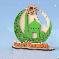 Décorations sur le thème du Ramadan 2025, calendrier de compte à rebours Eid Mubarak, bricolage, calendrier de l'avent en bois pour le Ramadan