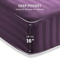 Ensemble de draps en microfibre 4 pièces, ensemble de draps rayés en microfibre, draps en microfibre doux avec poche profonde, couleur rayée