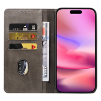 Funda Tipo Cartera de Cuero PU Premium para iPhone 16 - Funda con Soporte para Teléfono, Ranuras para Tarjetas, Cierre Magnético y Carcasa Antigolpes