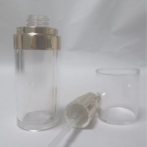 Flacon cosmétique en acrylique Bogun 30 ml transparent avec tête de pompe dorée - Product Image 2