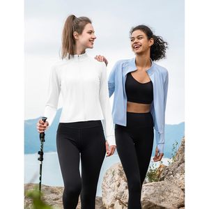 Premium donna leggera UPF 50 + protezione solare giacca Crop Full Zip con maniche lunghe SPF giacca di protezione UV - Product Image 4