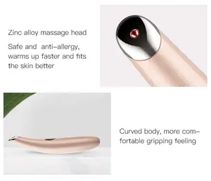 Novo 2023 massageador de olhos portátil, dispositivo de massagem na pele, com calor, 40c, terapia de vibração para removedor de rugas