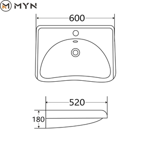 24-inch hình chữ nhật compliant Slim rim sứ Xe lăn có thể truy cập phòng tắm Wall-Mount tàn tật rửa bồn rửa cho người khuyết tật - Product Image 6