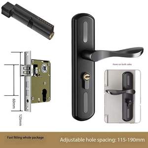 इनडोर दरवाजा लॉक: स्टेनलेस स्टील के सामने और रियर बार दरवाजा लॉक, सहायक कुंजी के साथ लकड़ी का इंटीरियर दरवाजा - Product Image 5