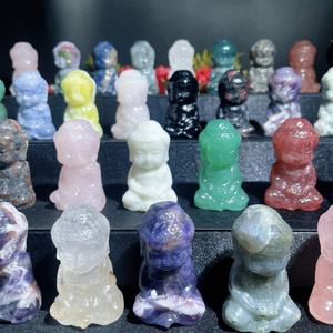 卸売特価 天然混合素材 赤ちゃん仏像彫刻 クリスタルクォーツ彫刻工芸品 装飾用 - Product Image 4