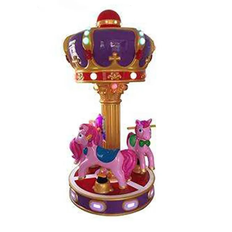Đồng Xu Hoạt Động Kiddie Rides Di Động Carrousel Nhỏ Fairground Merry-Go-Round Mini Trong Nhà <span class=keywords><strong>Carousel</strong></span> Horse Để Bán
