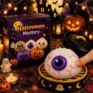 Caja Sorpresa de Halloween: Mini Squishy de TPE con Purpurina, con formas de Calabaza, Ojo y Fantasma, Juguete Antiestrés y Sensorial para Fiestas de Terror - Product Image 3