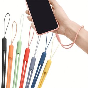 <b>Mobile</b> Solid Colour Soft Rubber Cell Wrist <b>Strap</b> <b>Phone</b> Case Custom Short Silicone Lanyard - Product Image 1