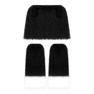 Vente en gros Halloween loup renard Costume ensemble nouvelle version en peluche jupe courte fourrure jambe couvre fête Cosplay accessoires bandeaux vente! - Product Image 2