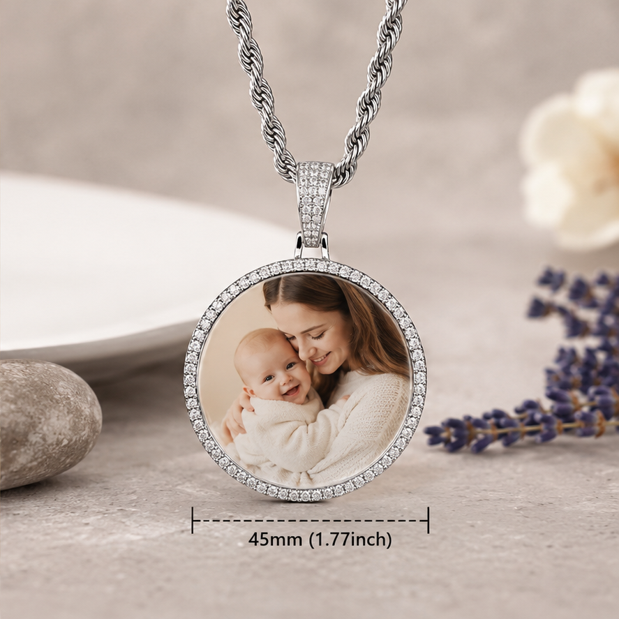 Platinum medium size pendant+24inch*3mm twisted chain