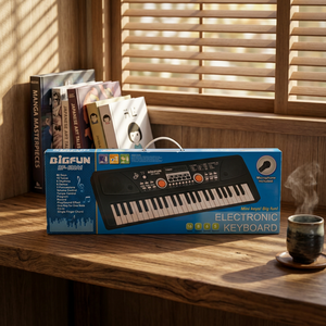 Clavier de piano électronique 49 touches, 16 sons, 6 rythmes, 5 percussions, mini orgue à touches, microphone, alimenté par piles, prise casque 3,5 mm - Product Image 5