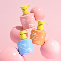 Bouteille de shampoing cylindrique épaisse en PEHD personnalisée 300 ml avec impression sérigraphique pour gel douche, après-shampoing et après-rasage