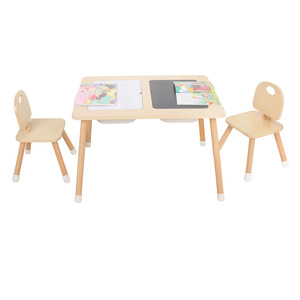 Table de sable et d'eau moderne en plastique pour enfants, avec tableau blanc et tableau noir, rangement, salon - Product Image 4