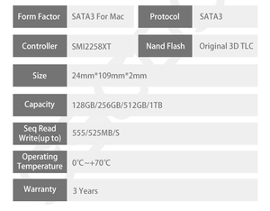 Высокоскоростной SSD OSCOO ON800A SATA3 M.2 для MacBook, 3D NAND, до 550 МБ/с, 128 ГБ/256 ГБ/512 ГБ/1 ТБ - Product Image 6