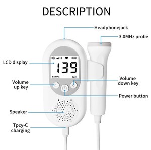 Monitor de <span class=keywords><strong>Latidos</strong></span> <span class=keywords><strong>Fetales</strong></span> Digital Doppler Fetal Portátil de Alta Calidad <span class=keywords><strong>para</strong></span> Uso Doméstico - Product Image 5