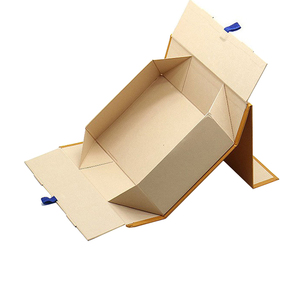 Luxury ribbon flap boite coffret cadeau vide paper folding gift box for packing barra