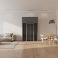 Ascenseur domestique moderne avec contrepoids arrière, cabine en verre, pour villa familiale