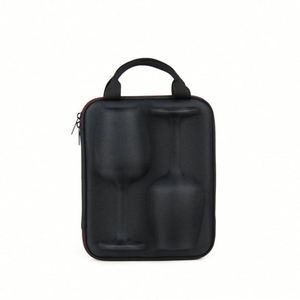 Étui de transport et de rangement de luxe personnalisé en cuir rigide antichoc avec coque EVA pour verres à vin et bouteilles - Product Image 4
