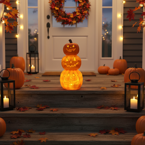 Lámpara LED de Calabaza Apilable Personalizada, Decoración de Halloween, Linterna Moldeada por Soplado para Decoración de Fiestas en Interiores y Exteriores - Product Image 2