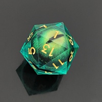 Dés en résine D20 de 35 mm, grand format, œil de dragon, bords tranchants, qualité supérieure, pour jeux de rôle