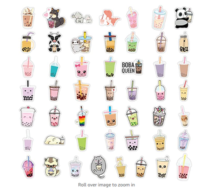 Paquete de pegatinas bonitas a prueba de agua perfectas para MacBook Boba Stickers 50 piezas, Bubble Tea Milk Tea Vinyl Decal - Product Image 4