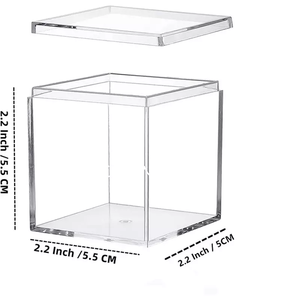 亚克力盒12x12x12立方体圣诞礼品盒结婚糖果亚克力包装迷你2英寸透明亚克力盒带盖