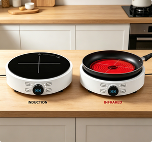 <span class=keywords><strong>Cuisinière</strong></span> électrique intelligente portable ronde à induction et infrarouge en céramique avec commande par bouton tactile - Product Image 1