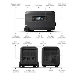 SOUOP HP6000 Station d'alimentation portable intelligente 6000W avec sortie CA 4608Wh, UPS hors réseau, batterie extensible, générateur solaire avec application - Product Image 2