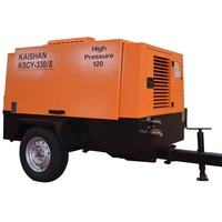 Zhejiang kaishan usine vente minage utilisé 300 cfm portable compresseur d'air diesel cric marteau