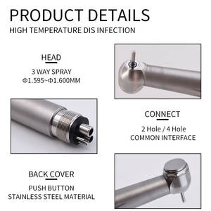 Недорогой стоматологический высокоскоростной наконечник, без светодиодной воздушной турбины, 3 кнопки распыления воды, стоматологический наконечник - Product Image 3