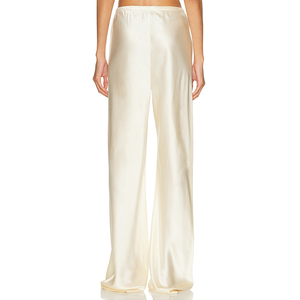 <span class=keywords><strong>Pantaloni</strong></span> Pigiama a Gamba Larga in Seta <span class=keywords><strong>con</strong></span> Logo Personalizzato, 100% Pura Seta di Gelso, Casual, Comodi, <span class=keywords><strong>con</strong></span> <span class=keywords><strong>Elastico</strong></span> in Vita - Product Image 3