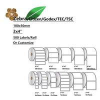 Stiker Label termal perekat Label harga kode batang garmen 2X4 "Kustom cocok dengan printer Data Max/Monarch