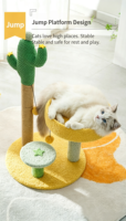 Arbre à chat écologique en gros, durable, petit cactus amusant avec plateforme de saut pour le repos du chat