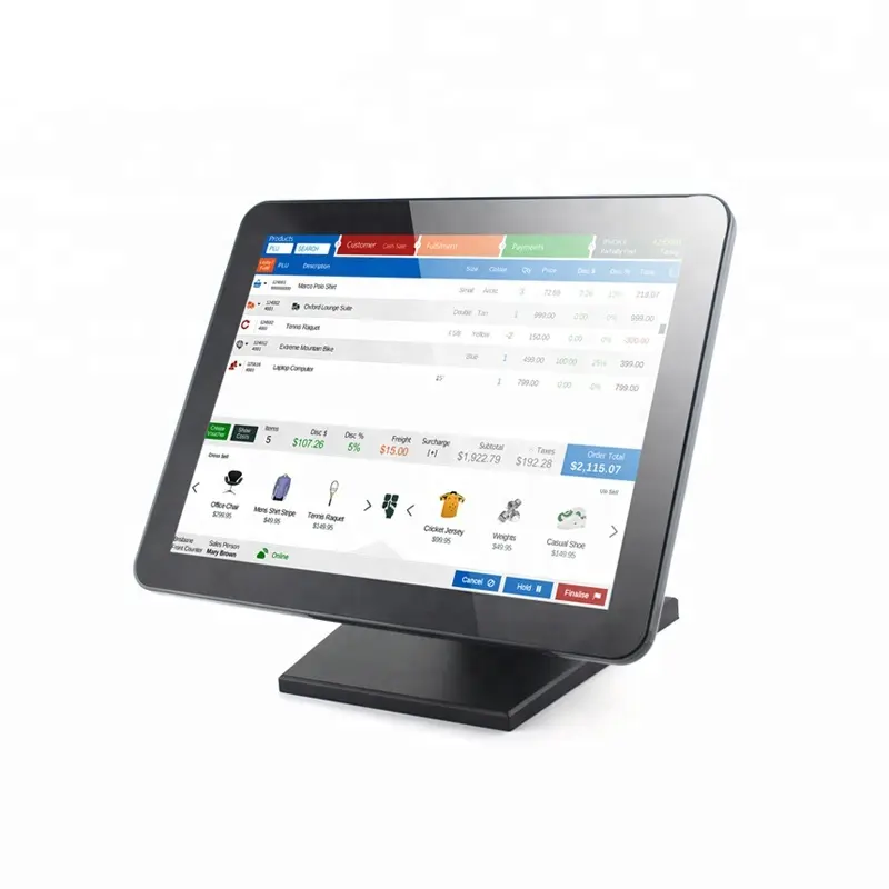 Monitor capacitivo lcd do carav 15 polegadas, tela sensível ao toque da posição do pc para o negócio