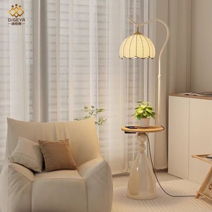 Dropshipping Shopify LED <b>Floor</b> <b>Lamp</b> With Storage Shelf Fabric <b>Shade</b> Iron Frame High CRI 95 Reading <b>Lamp</b> <b>For</b> Living Room Bedroom - Product Image 4
