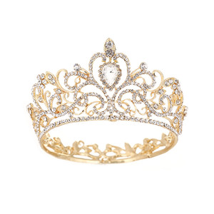 Luxury <b>Headband</b> Wedding Hair Accessories High Quality <b>Gold</b> Color Pageant Crowns for Girls - Product Image 1