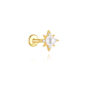 Boucles d'oreilles percées Canner S925 en argent sterling avec zircon cubique, clous d'oreilles fins avec pierre CZ, bijoux pour femmes - Product Image 6