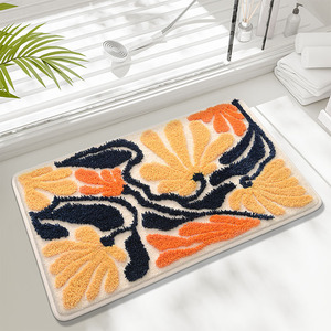 Alfombra de baño con patrón abstracto, rectangular, imitación de cachemira, antideslizante, absorbente, para el hogar, alfombra para el suelo del baño - Product Image 2