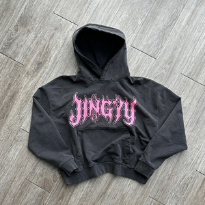 Sudadera con capucha y cremallera de alta calidad, moderna, con estampado lavado y bolsillos, personalizada, de algodón terry. - Product Image 3
