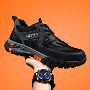 Chaussures de sécurité tendance pour hommes, baskets de travail à embout <span class=keywords><strong>d</strong></span>'acier, confortables avec coussin <span class=keywords><strong>d</strong></span>'air, bottes de chantier anti-écrasement industrielles - Product Image 3