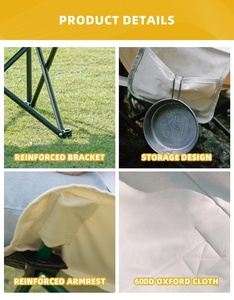 Silla Plegable Portátil para Exteriores, Ligera, de Tela Oxford, para Camping, con Logotipo Personalizado - Product Image 4