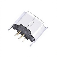 Connecteur USB ZX Micro5P Base V8 à fente verticale à 180 degrés, coque en fer, broches en cuivre, borne PCB pour téléphone portable