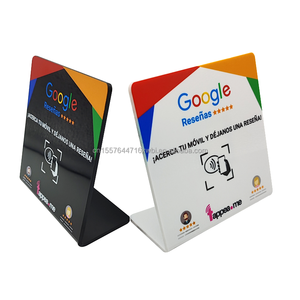 NFC Google Review Stand 13.56MHz Iso 14443A การพิมพ์โลโก้ที่กำหนดเอง Google Review NFC อะ<span class=keywords><strong>ค</strong></span>ริลิ<span class=keywords><strong>ค</strong></span>ห้าดาว - Product Image 4