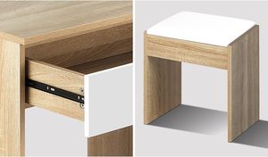 Commodes à miroir personnalisées pour filles <span class=keywords><strong>en</strong></span> gros, 4 tiroirs, prix bas, coiffeuses <span class=keywords><strong>en</strong></span> bois, coiffeuse avec tabouret - Product Image 6