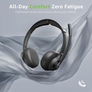 UNBRANDED Wireless 5.3 + 2.4G Headset with Charging Base ENC Noise Cancelling <b>Microphone</b> - Product Image 2