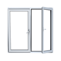 Fenêtre à battant en aluminium blanc de taille standard en verre trempé à double glaçure résistante aux ouragans de l'Australie