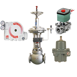 Posicionador de Válvula Flowserve 3200MD, Válvula Solenoide ASCO y Regulador de Filtro Fisher 67CFR para Válvula de Control de Flujo - Product Image 1