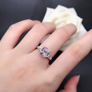 Antieke 3ct-11mm * 7Mm D Kleur Vvs Vierkante Kussen Cut Roze Moissanite Solitaire Engagement Wedding Ring Voor Dames
