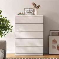 Commode moderne de grande taille avec grand support de rangement Commode noire Panneau de bois pour meubles de salon